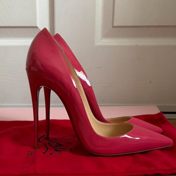 Christian Louboutin Women's Pink and Red Pumps - Picture 3 of 7